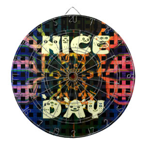 Beautiful Lovely Have a Nice Day Text Print vector Dartboard With Darts