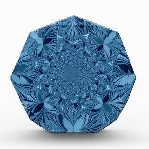 Beautiful Lovely Iridescent Blue Kaleidoscope Art Acrylic Award