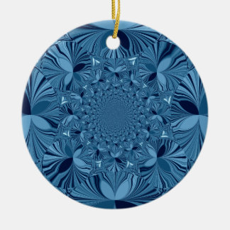 Beautiful Lovely Iridescent Blue Kaleidoscope Art  Ceramic Ornament