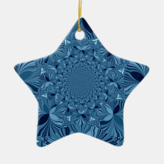 Beautiful Lovely Iridescent Blue Kaleidoscope Art  Ceramic Ornament