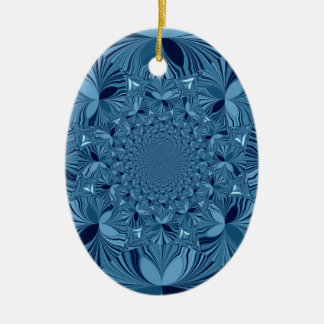 Beautiful Lovely Iridescent Blue Kaleidoscope Art  Ceramic Ornament