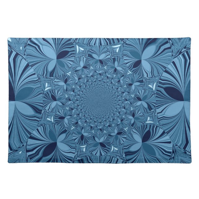 Beautiful Lovely Iridescent Blue Kaleidoscope Art  Cloth Placemat (Front)