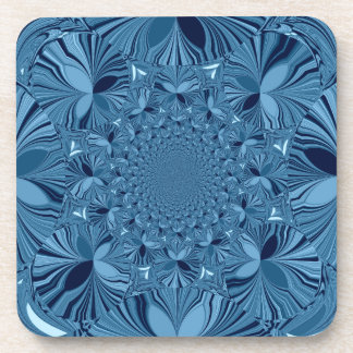 Beautiful Lovely Iridescent Blue Kaleidoscope Art Drink Coaster
