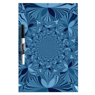 Beautiful Lovely Iridescent Blue Kaleidoscope Art Dry-Erase Board