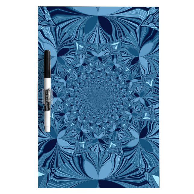 Beautiful Lovely Iridescent Blue Kaleidoscope Art  Dry-Erase Board (Front)