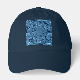 Beautiful Lovely Iridescent Blue Kaleidoscope Art  Hat