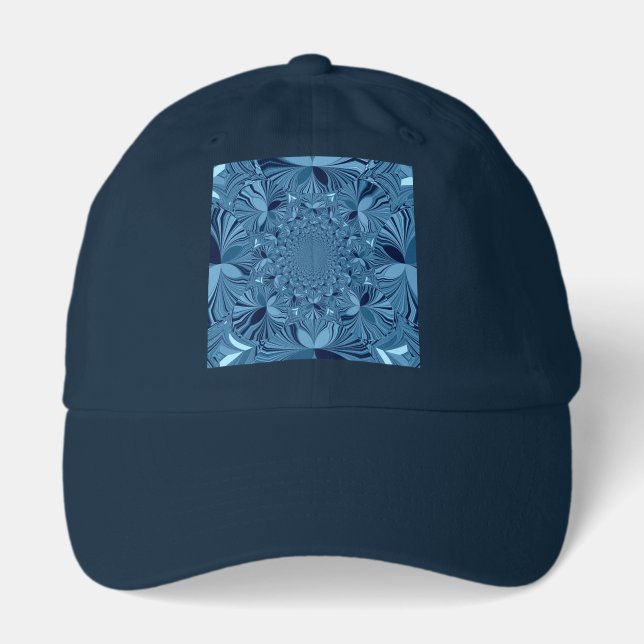 Beautiful Lovely Iridescent Blue Kaleidoscope Art  Hat (Front)