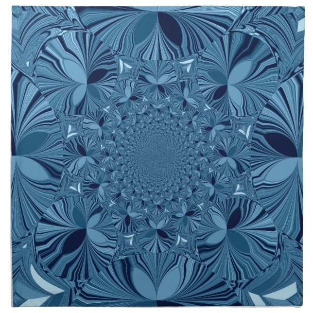 Beautiful Lovely Iridescent Blue Kaleidoscope Art  Napkin (Front)