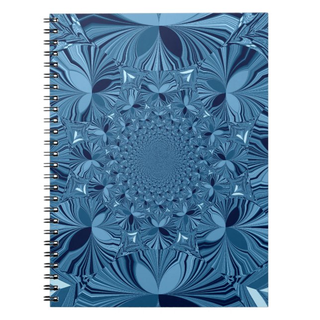 Beautiful Lovely Iridescent Blue Kaleidoscope Art  Notebook (Front)