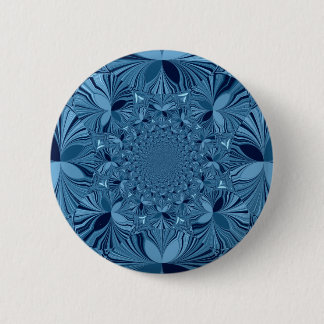 Beautiful Lovely Iridescent Blue Kaleidoscope Art Pinback Button