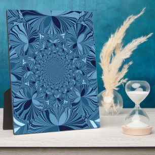Beautiful Lovely Iridescent Blue Kaleidoscope Art Plaque