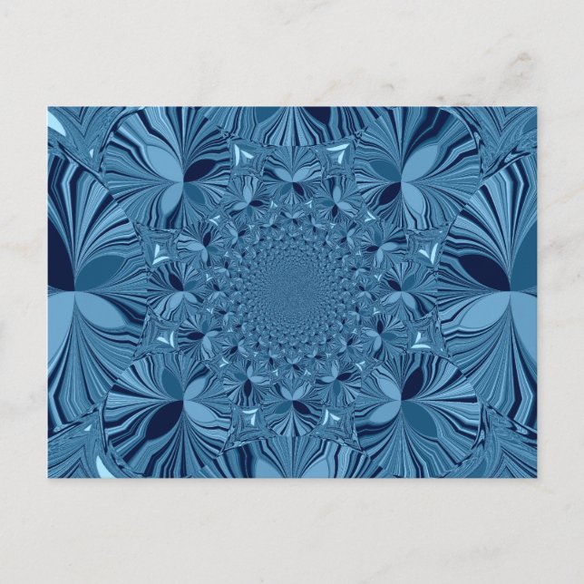Beautiful Lovely Iridescent Blue Kaleidoscope Art  Postcard (Front)
