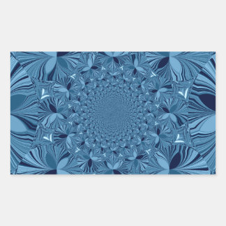 Beautiful Lovely Iridescent Blue Kaleidoscope Art Rectangular Sticker