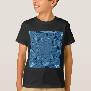 Beautiful Lovely Iridescent Blue Kaleidoscope Art T-Shirt
