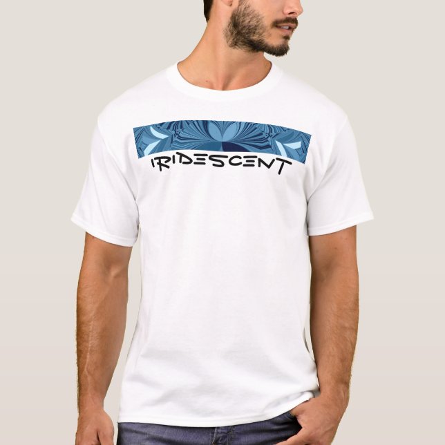 Beautiful Lovely Iridescent Blue Kaleidoscope Art  T-Shirt (Front)