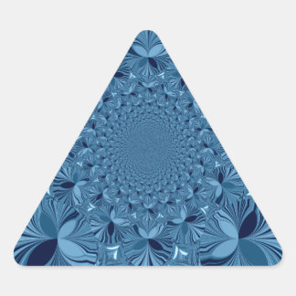 Beautiful Lovely Iridescent Blue Kaleidoscope Art Triangle Sticker