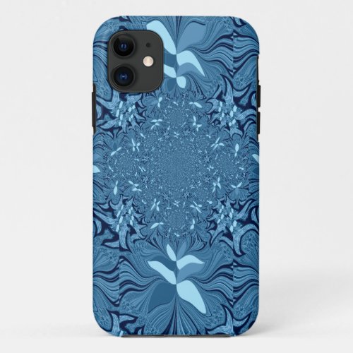 Beautiful Lovely Iridescent blue pattern seamless iPhone 11 Case