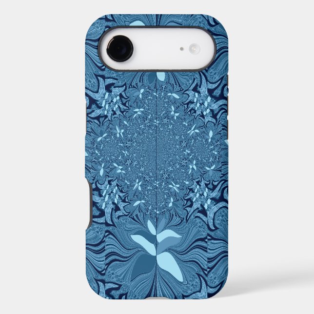 Beautiful Lovely Iridescent blue. pattern seamless Case-Mate iPhone Case (Back)