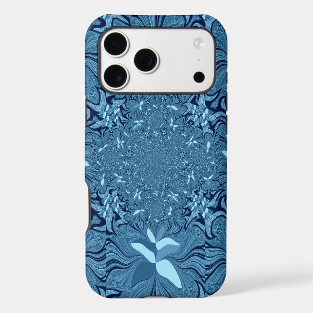 Beautiful Lovely Iridescent blue. pattern seamless Case-Mate iPhone Case (Back)