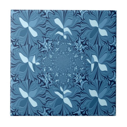 Beautiful Lovely Iridescent blue pattern seamless Ceramic Tile