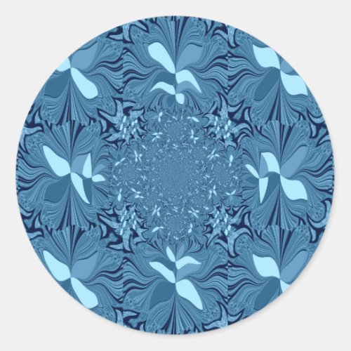 Beautiful Lovely Iridescent blue pattern seamless Classic Round Sticker