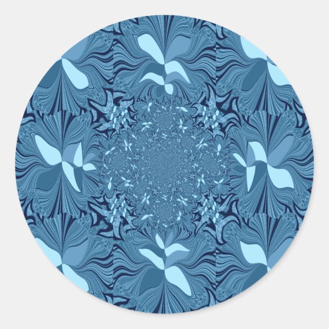 Beautiful Lovely Iridescent blue. pattern seamless Classic Round Sticker (Front)