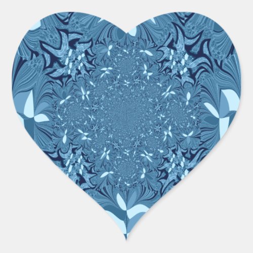 Beautiful Lovely Iridescent blue pattern seamless Heart Sticker