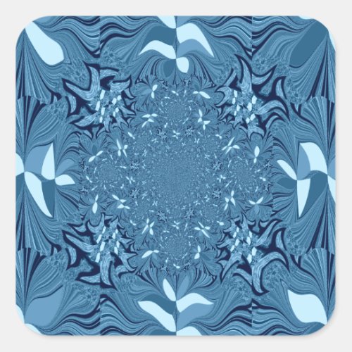 Beautiful Lovely Iridescent blue pattern seamless Square Sticker