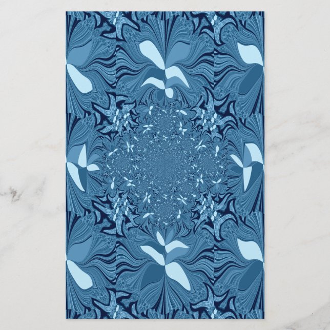 Beautiful Lovely Iridescent blue. pattern seamless Stationery (Front)