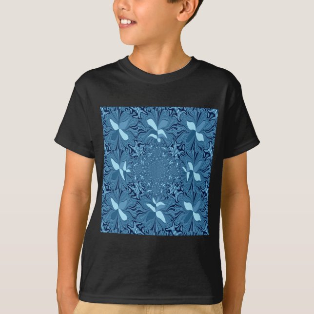 Beautiful Lovely Iridescent blue. pattern seamless T-Shirt (Front)