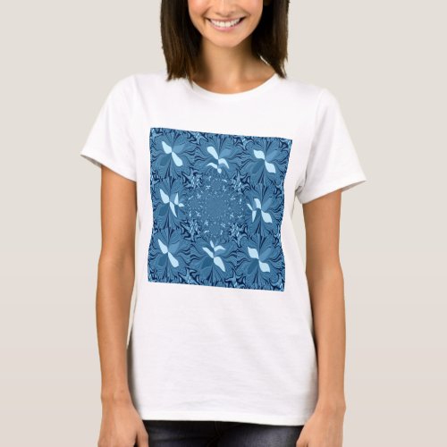 Beautiful Lovely Iridescent blue pattern seamless T_Shirt