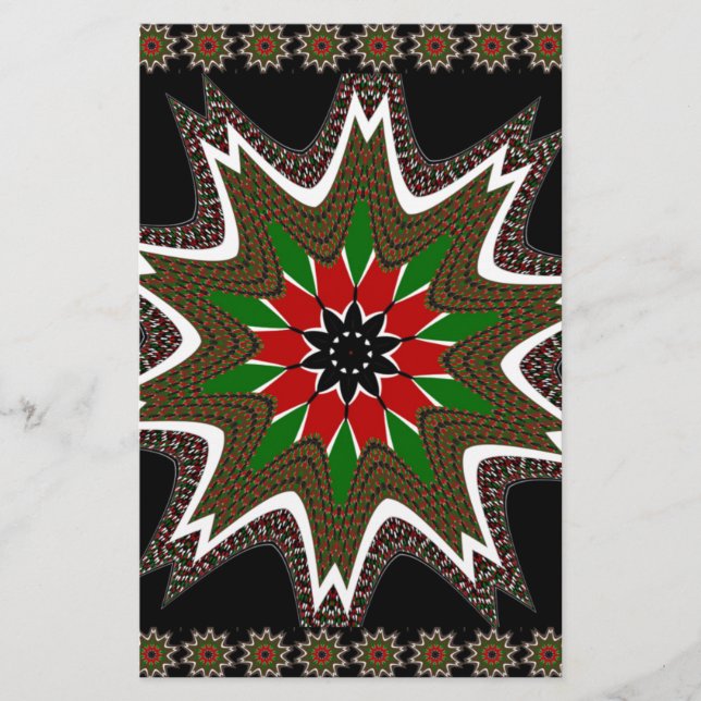 Beautiful Lovely Kenya Cultural Motif Geometrical  Stationery (Front)