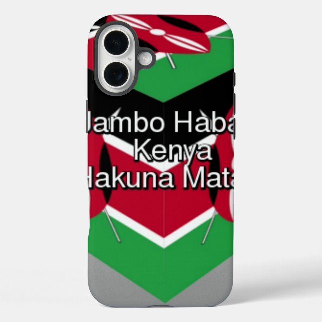 🇰🇪 Beautiful Lovely Kenyan Flag Cube  Greeting Case-Mate iPhone Case (Back)