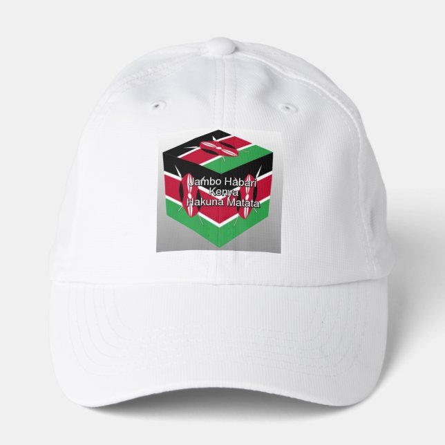 Beautiful Lovely Kenyan Flag Cube with Greeting  Performance Cap (Front)