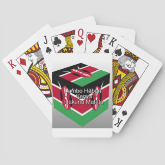 Beautiful Lovely Kenyan Flag Cube with Greeting  Poker Cards