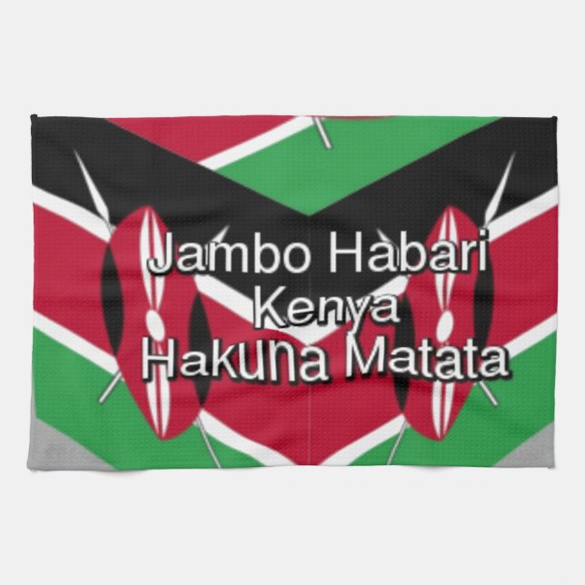Beautiful Lovely Kenyan Flag Cube with Greeting  Towel (Horizontal)