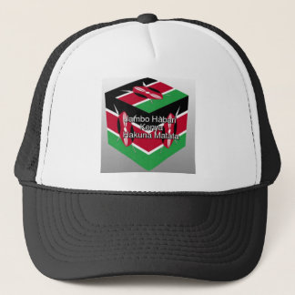 Beautiful Lovely Kenyan Flag Cube with Greeting Trucker Hat