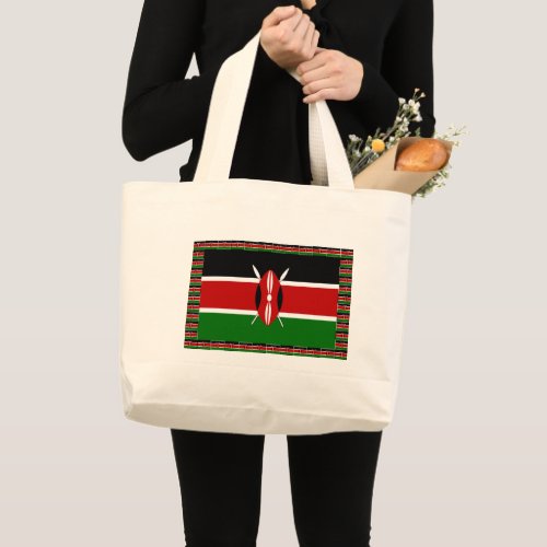 Beautiful Lovely  Kenyan Flags Large Tote Bag