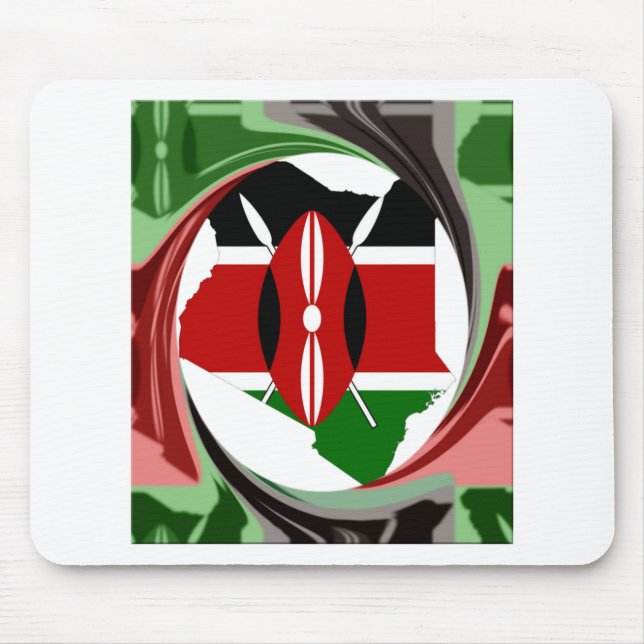 Beautiful Lovely Kenyan Whirlwind Map Design Mouse Pad (Front)