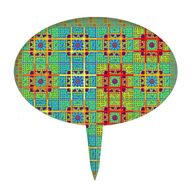 Beautiful Lovely Mayan  ethnic Print vector design Cake Topper (Front)