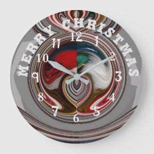 Beautiful Lovely Merry Christmas With Love Large Clock