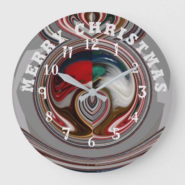 Beautiful Lovely Merry Christmas With Love  Large Clock (Front)
