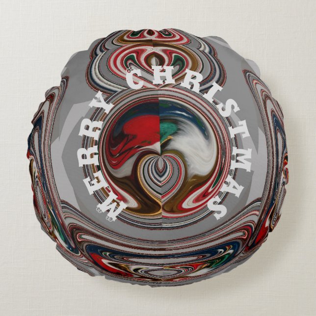 Beautiful Lovely Merry Christmas With Love  Round Pillow (Front)