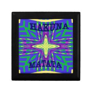 Beautiful Lovely Mombasa Kanga Hakunamatata Tribal Keepsake Box