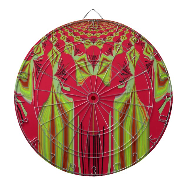 Beautiful Lovely Red and Yellow African Tribal Art Dart Board (Front)
