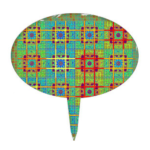 Beautiful Lovely South African Tribal Print vector Cake Topper