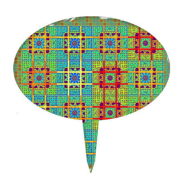 Beautiful Lovely South African Tribal Print vector Cake Topper (Front)