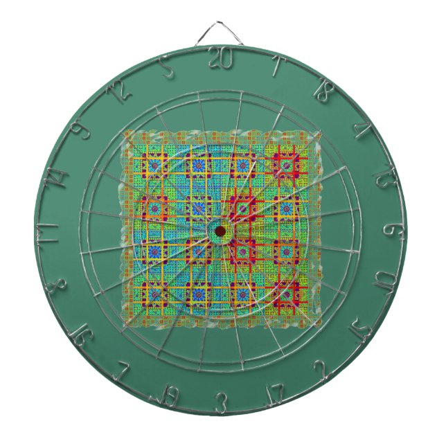 Beautiful Lovely South African Tribal Print vector Dartboard With Darts (Front)