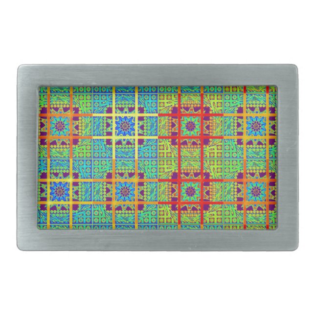 Beautiful Lovely South African Tribal Print vector Rectangular Belt Buckle (Front)