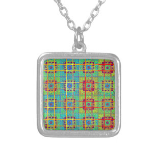 Beautiful Lovely South African Tribal Print vector Silver Plated Necklace